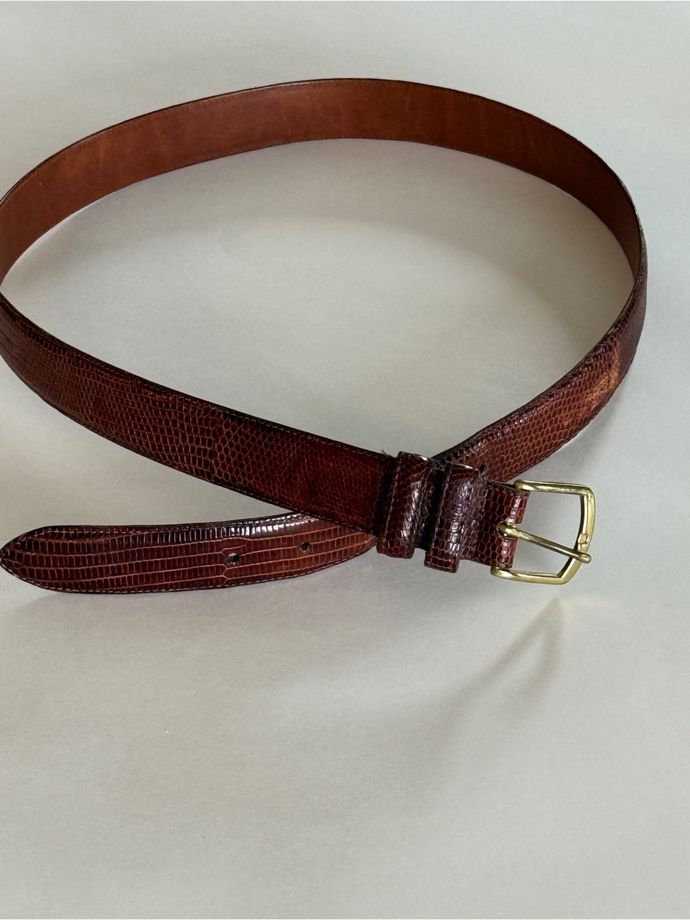Vintage Coach Genuine Lizard Belt Cognac Brown Size 36 Style 3870 USA